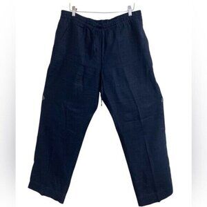 Jones NY sport Navy Blue Casual Pants trouser mens L linen office vacation Y2K